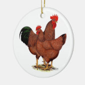 Productie Rode kippen Keramisch Ornament (Links)