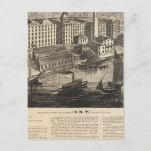 Productie van Clark's ONT Spool Cotton Briefkaart