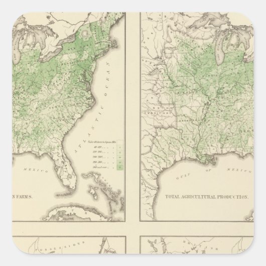 Productie van Korn en Dairy, Amerikaanse lithograa Vierkante Sticker (Voorkant)