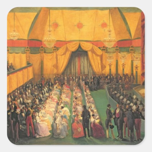 Productie van `Richard de Leeuwenhart' Vierkante Sticker (Voorkant)