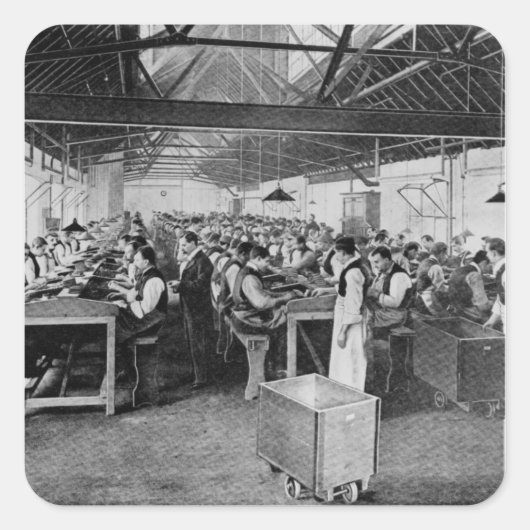 Productieafdelingen voor sigaren vierkante sticker (Voorkant)