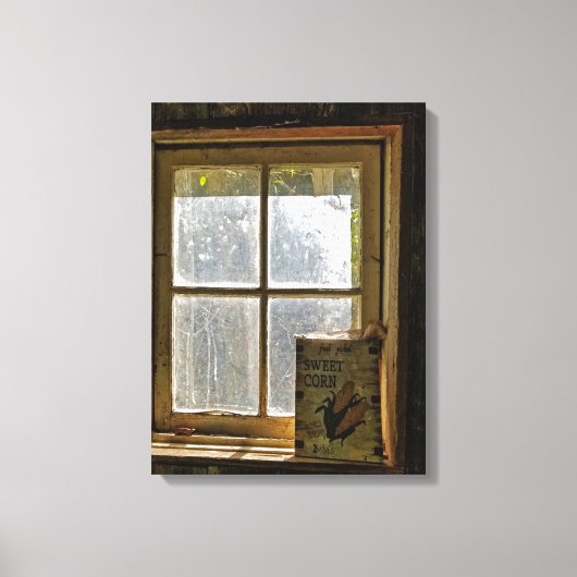 productiebord in marktvenster canvas afdruk (Voorkant)