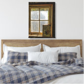 productiebord in marktvenster canvas afdruk (Insitu (Slaapkamer))