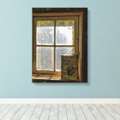 productiebord in marktvenster canvas afdruk (Insitu (Houten vloer))