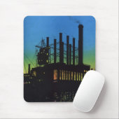 Productiefabriek op zonsondergang,  bedrijf muismat (Met muis)