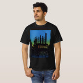 Productiefabriek op zonsondergang,  bedrijf t-shirt (Voorkant volledig)