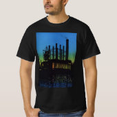 Productiefabriek op zonsondergang,  bedrijf t-shirt (Voorkant)
