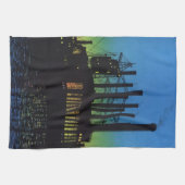 Productiefabriek op zonsondergang,  bedrijf theedoek (Horizontaal)