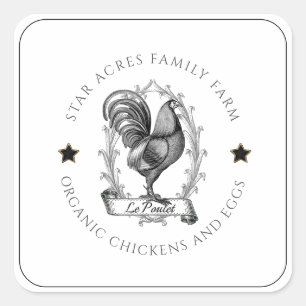 Productielabels voor biologisch Boerderij Vierkante Sticker