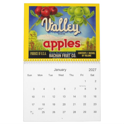  productielabels wandkalender kalender (Jan 2027)