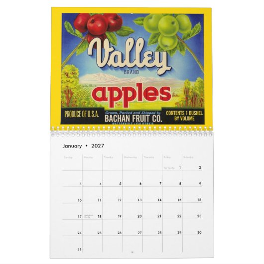  productielabels wandkalender kalender (Jan 2027)