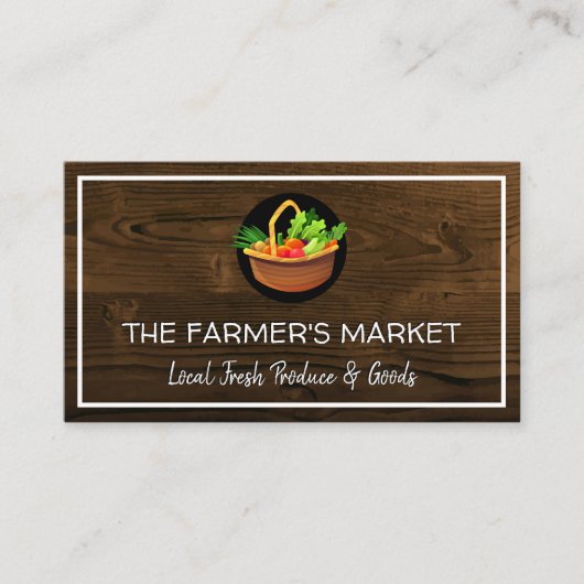 Productiemanddel | Achtergrond van hout Visitekaartje (Voorkant)