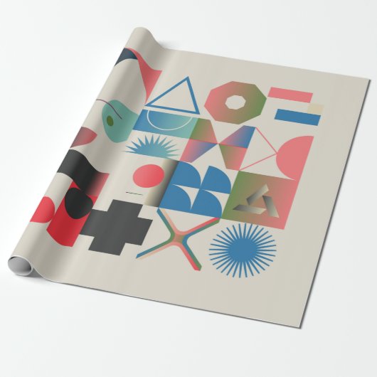 Productieve ontwerpillustraties van bizarre comp cadeaupapier (Uitgerold)