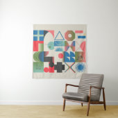 Productieve ontwerpillustraties van bizarre comp wandkleed (In situ)