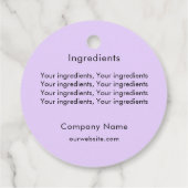 Productingrediënt met vermelding van QR-code Bedankjes Labels (Achterkant)