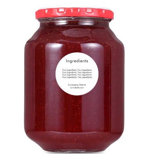 Productingrediënt met witte-bedrijfsetiket ronde sticker