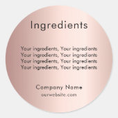 Productingrediënt vermelding roos gouden label (Voorkant)