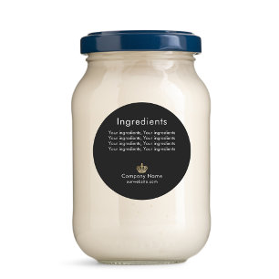 Productingrediënt vermelding zwart gouden kroon la ronde sticker