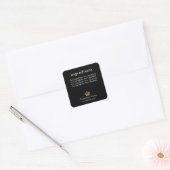 Productingrediënt vermelding zwart gouden kroon la vierkante sticker (Envelop)