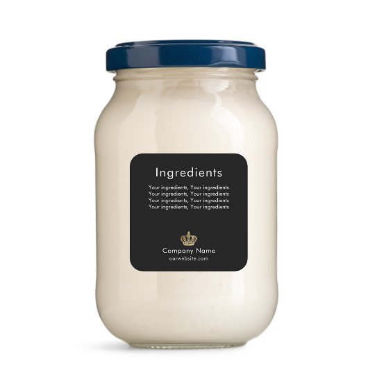 Productingrediënt vermelding zwart gouden kroon la vierkante sticker