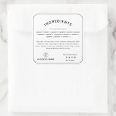 Productingrediënten richting met Logo-etiket Vierkante Sticker (Tas)