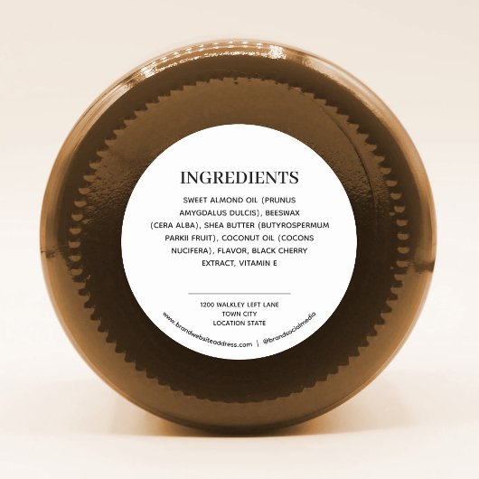 Productingrediënten Ronde Sticker