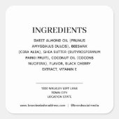 Productingrediënten Vierkante Sticker (Voorkant)