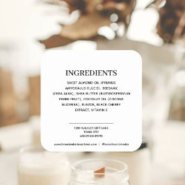 Productingrediënten Vierkante Sticker