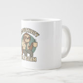 Productiviteit is een oplichterij - Lazy Sloth Fun Grote Koffiekop (Voorkant rechts)