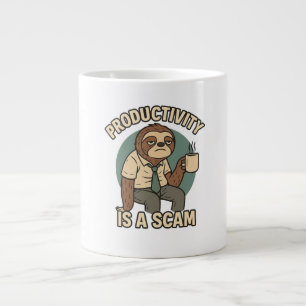 Productiviteit is een oplichterij - Lazy Sloth Fun Grote Koffiekop