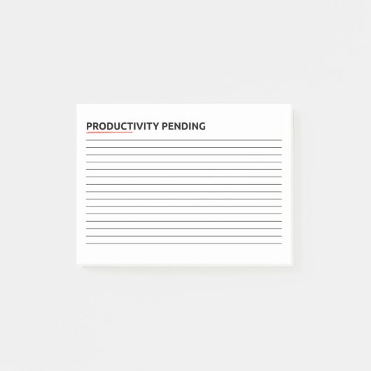 Productiviteit Opgeschort | Grappig Kantoor Humor Post-it® Notes (Voorkant)