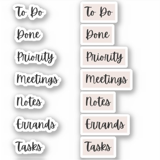 Productivity Bullet Journal-Stickers | roze Sticker (Voorkant)