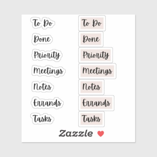 Productivity Bullet Journal-Stickers | roze Sticker (Vel)
