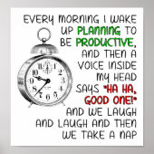 Productivity Nap Funny Poster (Voorkant)