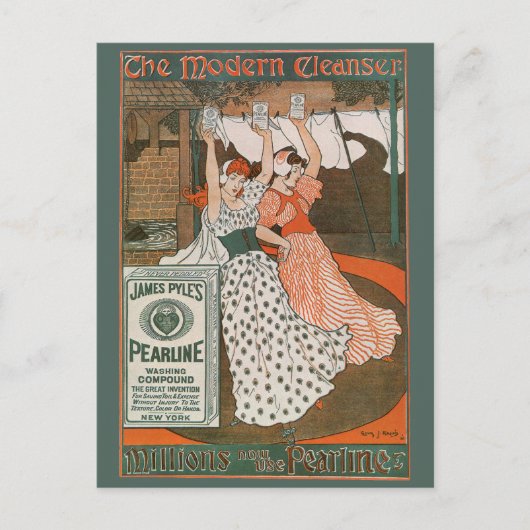  productlabel Art Pearline Modern Cleanser Briefkaart (Voorkant)