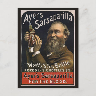 productlabel, Ayer's Sarsaparilla-Drink Briefkaart