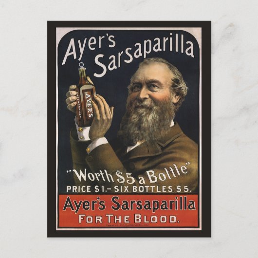  productlabel, Ayer's Sarsaparilla-Drink Briefkaart (Voorkant)