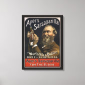  productlabel, Ayer's Sarsaparilla-Drink Canvas Afdruk (Voorkant)