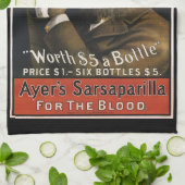  productlabel, Ayer's Sarsaparilla-Drink Theedoek (Gevouwen)