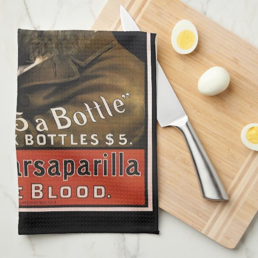  productlabel, Ayer's Sarsaparilla-Drink Theedoek (Quarter Fold)