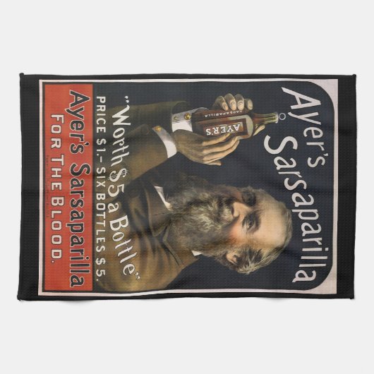  productlabel, Ayer's Sarsaparilla-Drink Theedoek (Horizontaal)