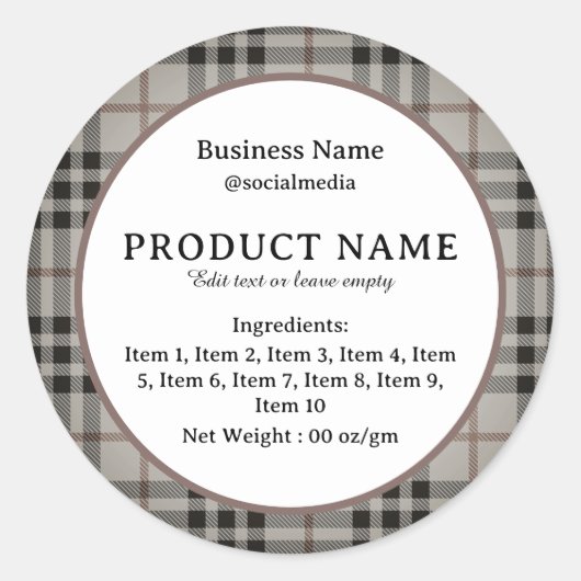 Productlabel Betaalde geprepareerde ingrediënten Ronde Sticker (Voorkant)