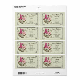 Productlabel, Bloemenwinkel, Bloemisterij. Etiket