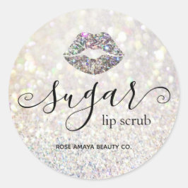Productlabel Diamond Glitter Sugar Lip Scrub Ronde Sticker