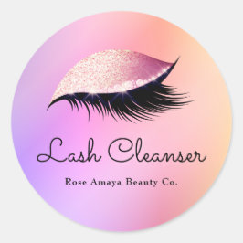 Productlabel Girly Pastel Rainbow Lash Cleanser Ronde Sticker