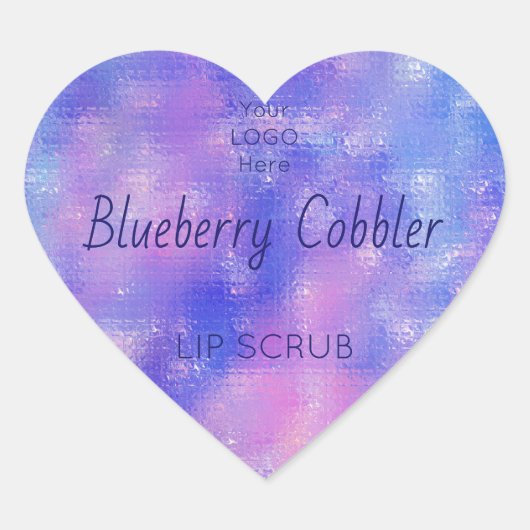 Productlabel holografische lip-scrub hart sticker (Voorkant)