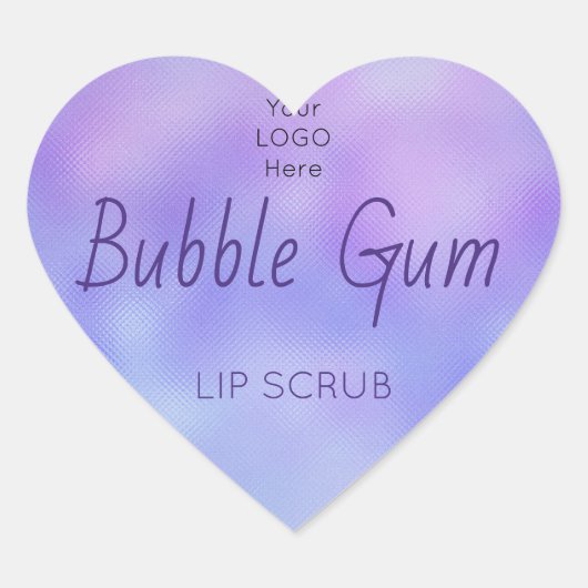 Productlabel holografische lip-scrub hart sticker (Voorkant)