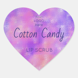 Productlabel holografische lip-scrub hart sticker