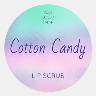 Productlabel holografische lip-scrub ronde sticker
