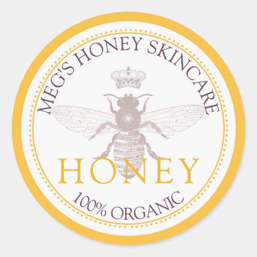 Productlabel Honing Skincare Ronde Sticker (Voorkant)